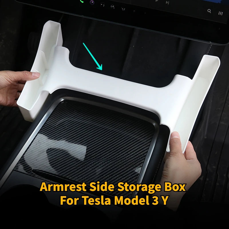 

For Tesla Model 3 Y Armrest Side Storage Box Center Console Both Side Organizer Tray Storage Car Interior Modification Accessory