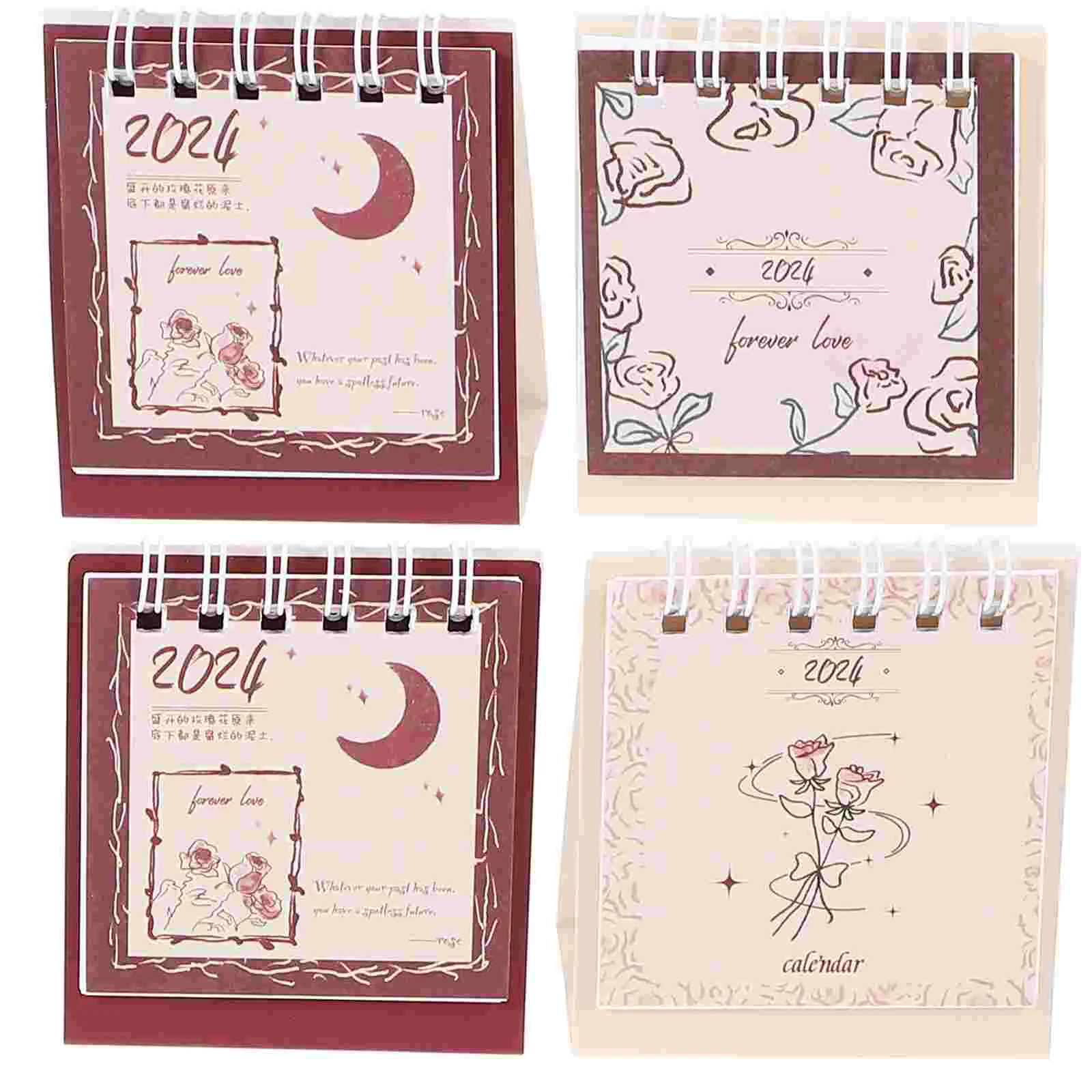 

4 Pcs Office Decor Home Accessories Desk Chrismas Gift Month Calendar Paper Desktop Gifts