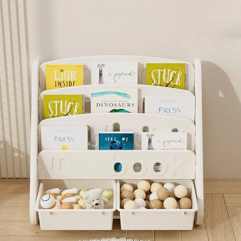 

Nordic Children's Bookshelf Home Living Room Bedroom Children's Picture Books Toy Storage Cabinet Snacks Sundries Organizer Rack