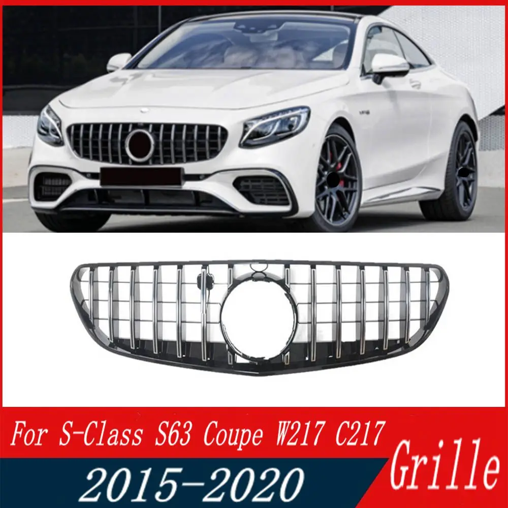 

ABS plastic front bumper GT grille vertical strip mesh for Mercedes-Benz S-Class Coupe W217 2015-2020 S400 S450 S550 S560 Coupe