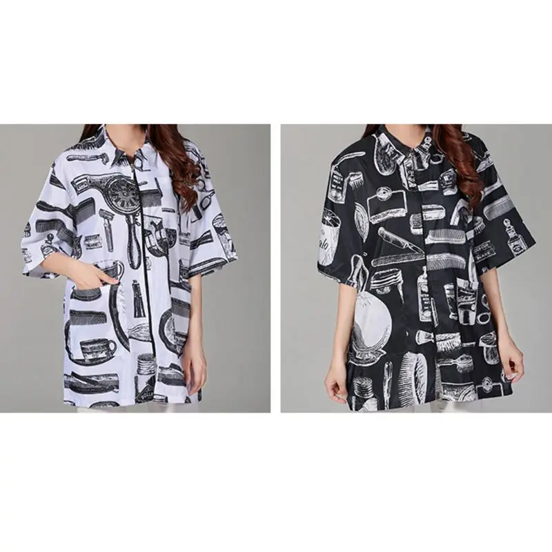 

Retro Hairdressing Overalls Haircut Technician Clothes Hot Dyed Hair Stylist Lar