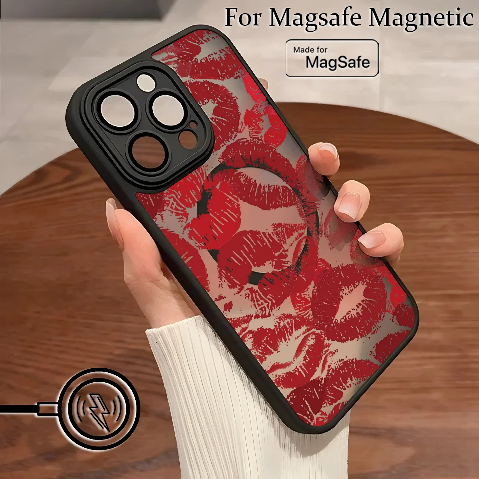 Y2K Original Sexy Full Screen Kiss Lips Matte Phone Case