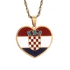 Stainless Steel Croatia Flag Pendant Necklace for Women Men Croatian National Symbol Jewelry 4