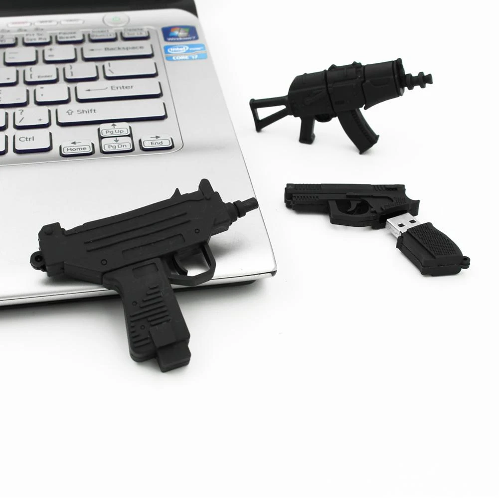 Suntrsi-USB Flash Drive, Modelo Pistola, Desenhos Animados