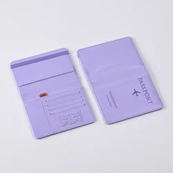 Men's PU Leather Travel Wallet and Passport Holder (Purple)