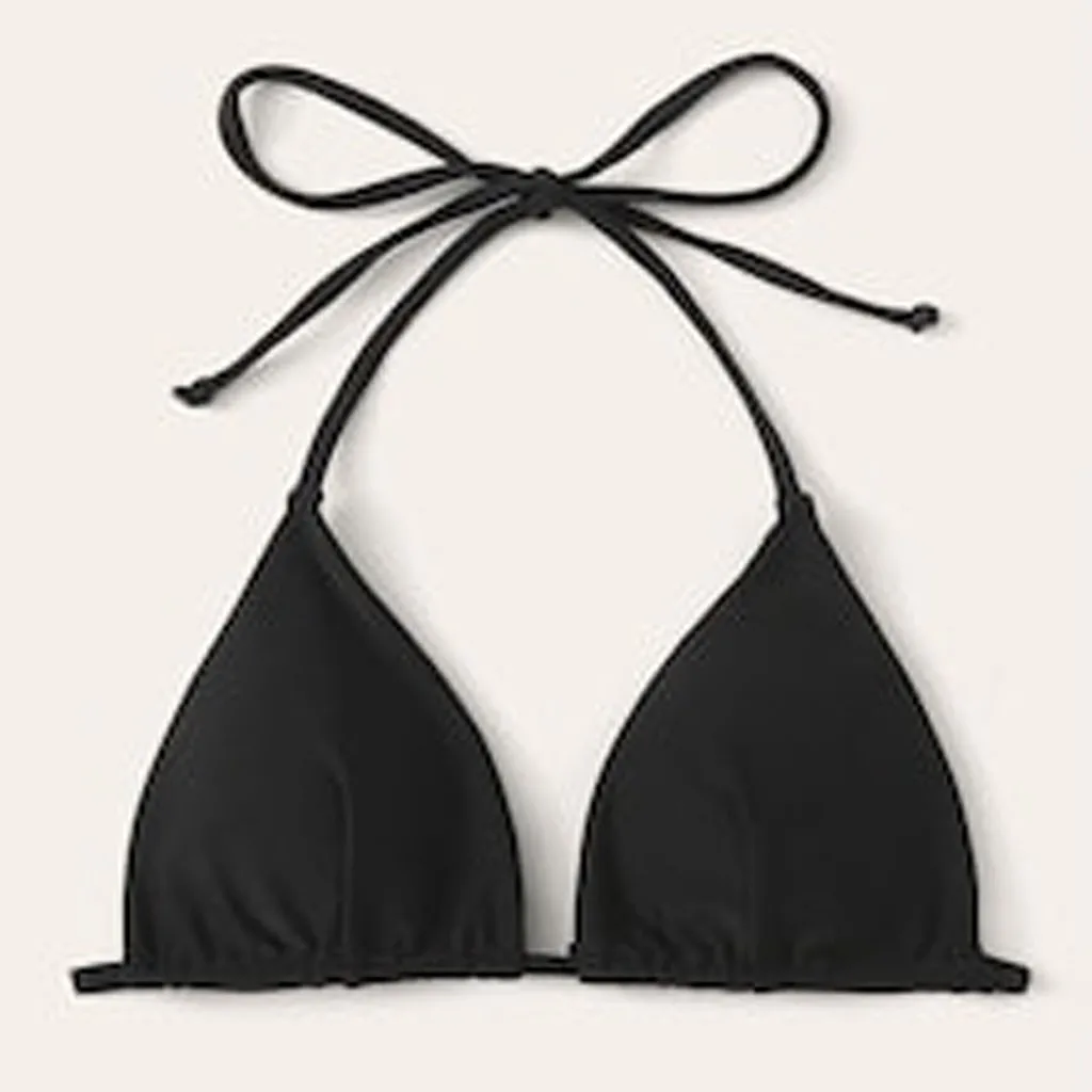 

Swimsuit Top Summer Women's Sexy Bikini Swimsuit 2024 Fashion Solid Colour Triangle Hanging Neck Tie Bikini Top Beach Swimwear