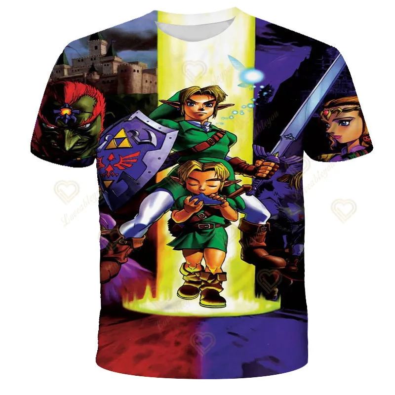 4t-16t Anime Spiel T-Shirt neue Cosplay Link T-Shirt Junge Mädchen Cartoon Mode Kleidung Sommer Kind Baby Kurzarm T-Shirts