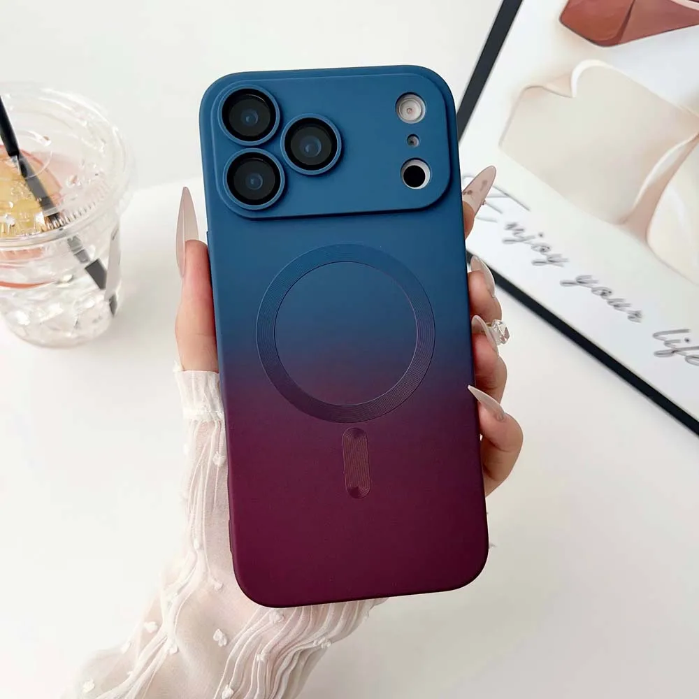 Vibrant Gradient MagSafe Compatible Wireless Charging Silicone Case
