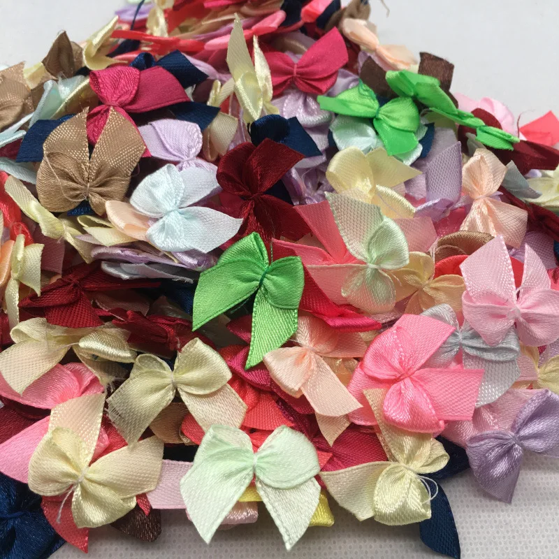 100pcs 25mm Mixed Satin Ribbon Bows for DIY Decor satin ribbons