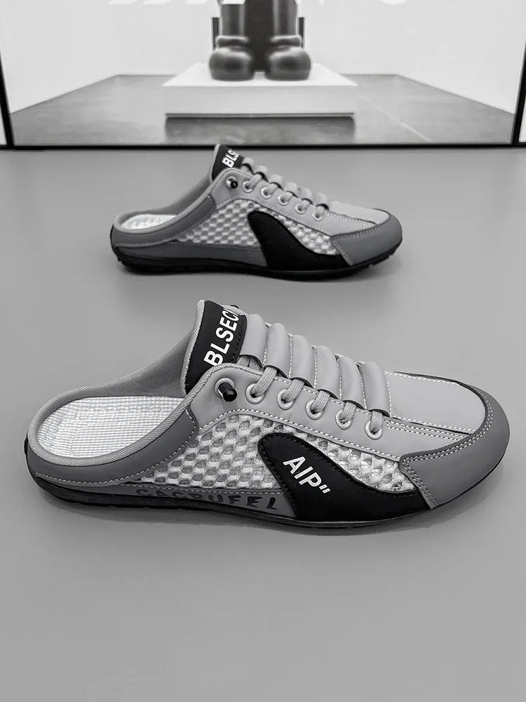 Men Non Slip Slippers Summer Half Flats Walking