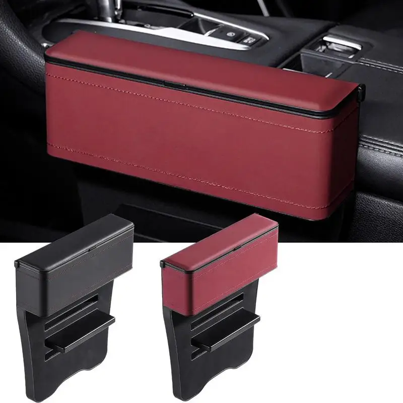 

Car Seat Crevice Storage Box Leather Auto Seat Gap Filler Organizer Box Car Front Seat Stopper Auto Seat Side Pocket Organizer