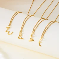 Fashion Stainless Steel A-Z Initial Letter Necklace For Women Elegant Gold Color 26 Alphabet Pendant Jewelry Girls Birthday Gift 3