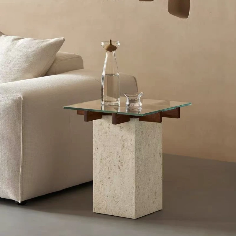 Nordic Lounge Side Sofas Table Solid Wood Living Room Modern Simple Coffee Small Glass Bedside Mesas Terraza Bedroom Furniture