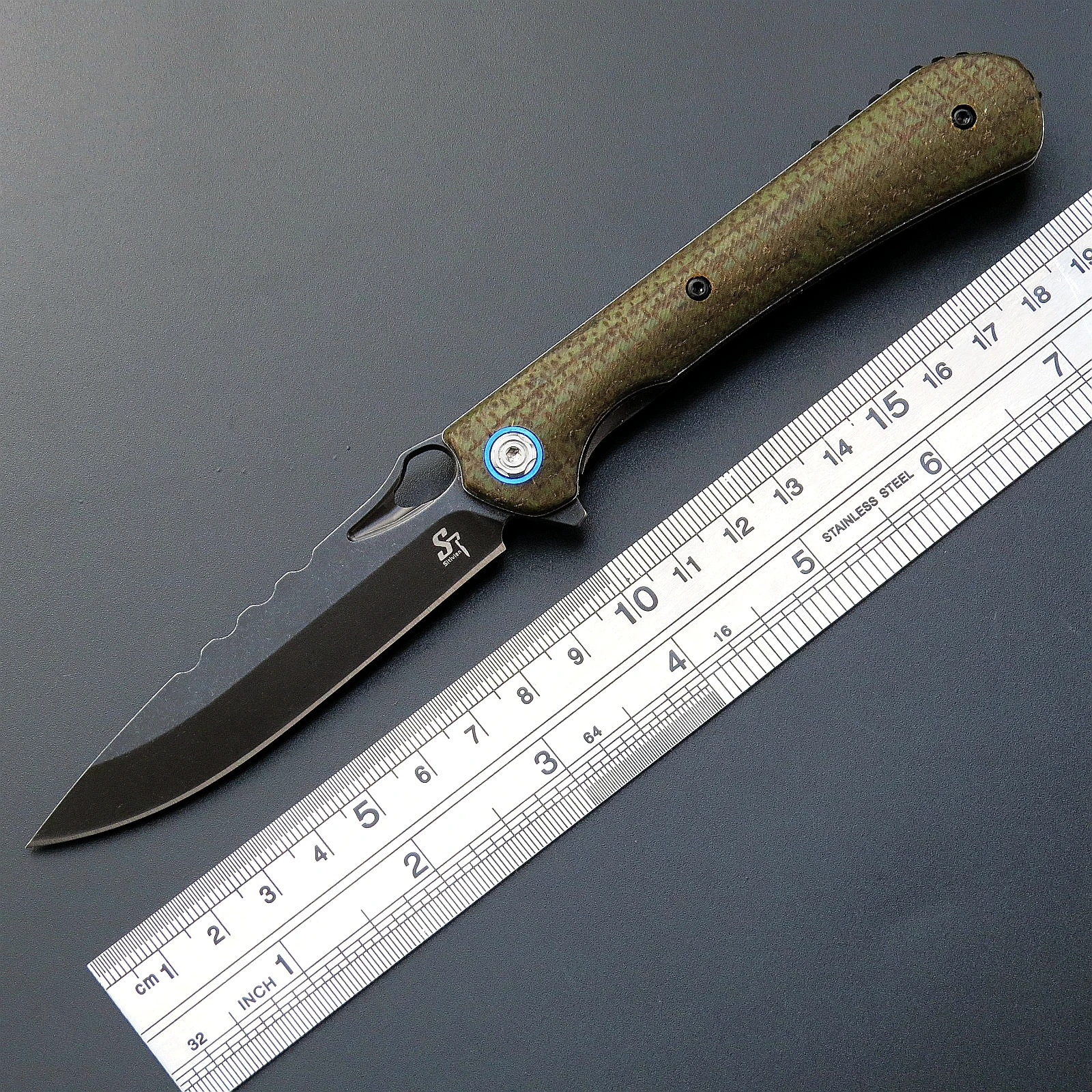 Sitivien ST145 Folding Knife 14C28N Steel Blade Micarta/ G10 Handle EDC Tool  for Working Camping Survival Collection 3
