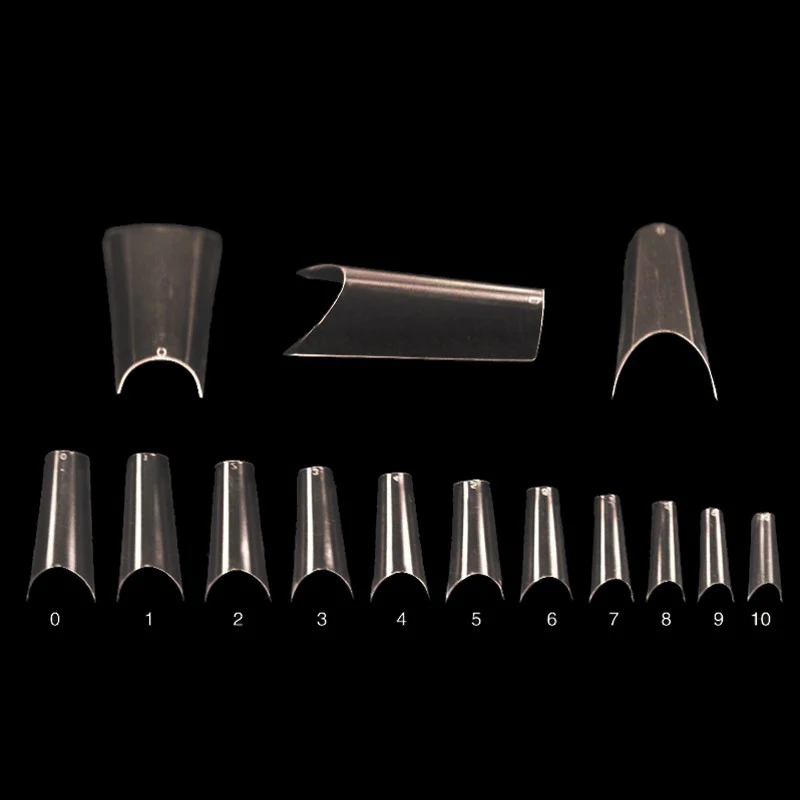 

500 Pcs/Bag Extra-Long False Nail Tips C Curved Clear Acrylic Nails Long Straight Square Fake Nails DIY Salon Manicure Supply