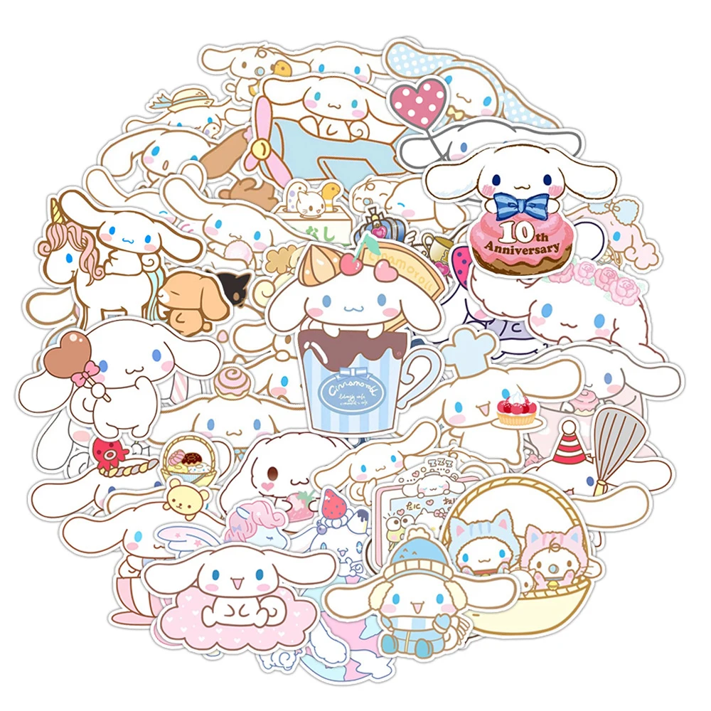 

10/20/40pcs Funny Cute Cinnamoroll Stickers Cartoon Decals Kids Toy DIY Luggage Laptop Stationary Wall Car Kawaii Sanrio Sticker