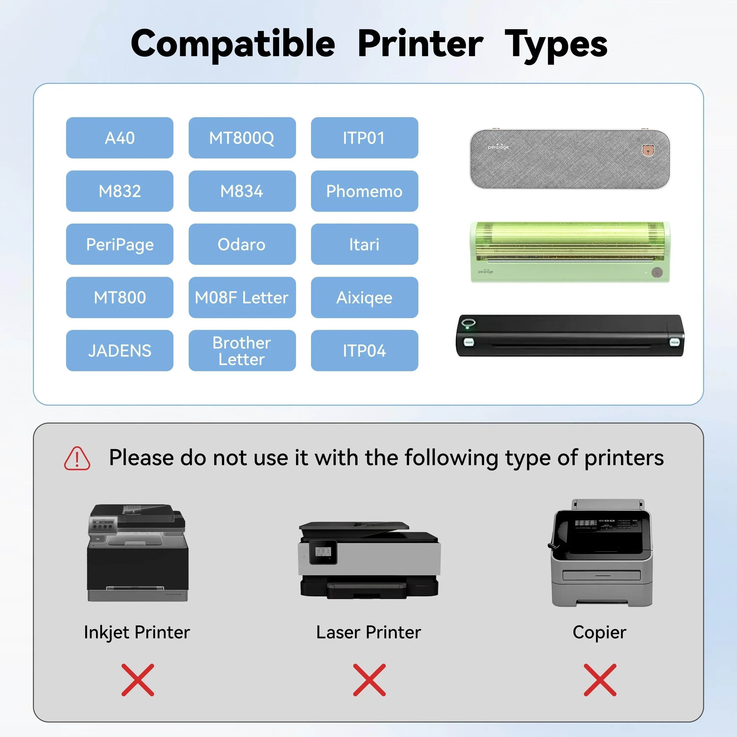 Folded Printing A4 Thermal Printer Paper Roll Printer for A40 Quick Dry Thermal Paper for Photo Picture PDF Print Transfer