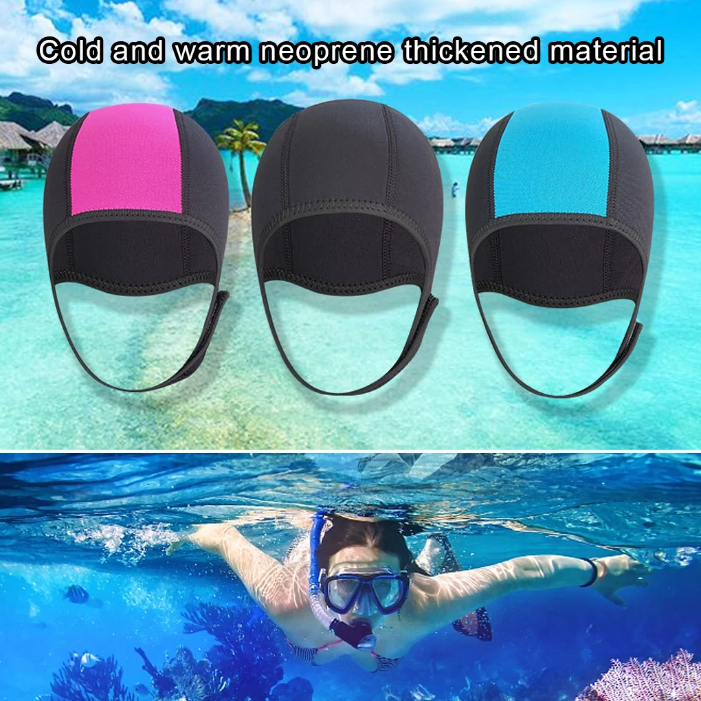 Neoprene 2 5mm Swim Thermal Hood Cap Waterproof Hat Swimwear Canoeing 2