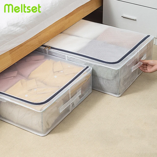 Cajas Organizadoras De Plástico Plano Con Ruedas Para El Hogar, Cajón Bajo  Debajo De La Cama, Armario De Almacenamiento De Ropa - Caja De  Almacenamiento - AliExpress