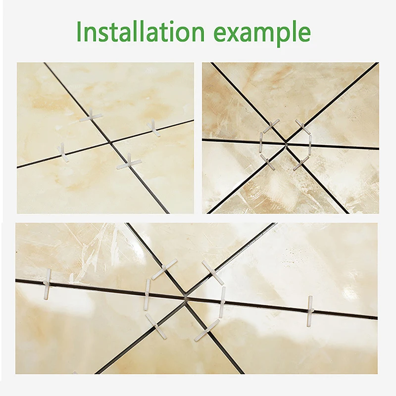 Tile Spacers Tile Leveling Tools 500Pcs 1/1.5/2/2.5/3/5MM Ceramic Tiler Spacer Cross Plastic Tile Plumber Reuseable Leveling System