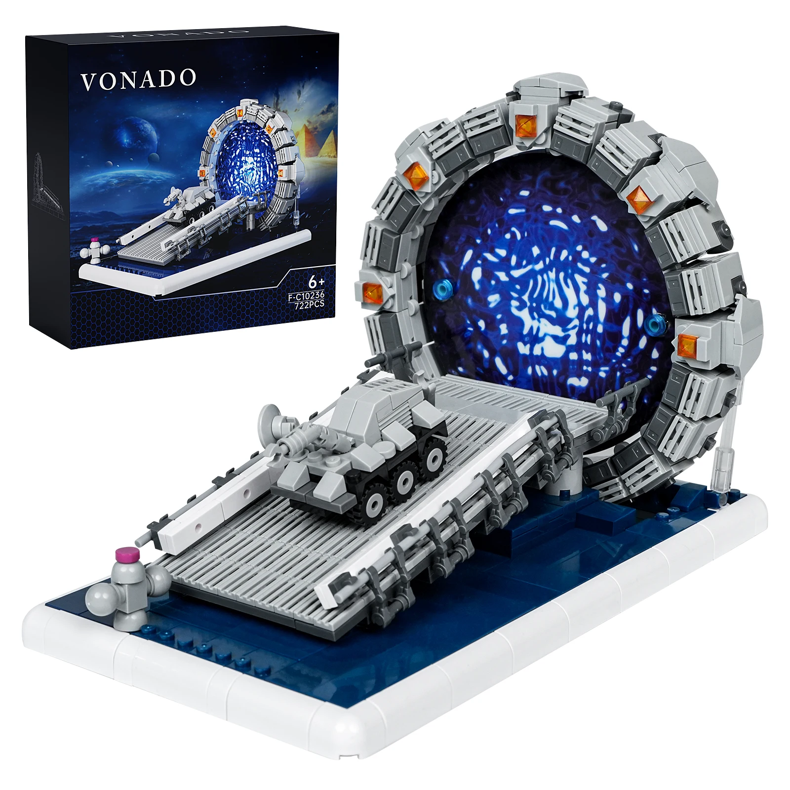 Stargate Space Travel Machine Building Block Set Sci-Fi Architecture Model House Office Ornament Home Decor Display Creative Gift for Fans
