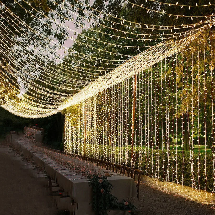 Rideau lumineux LED 3x3/3x2/3x1m, guirlande lumineuse féerique de noël,  pour l'extérieur, pour mariage
