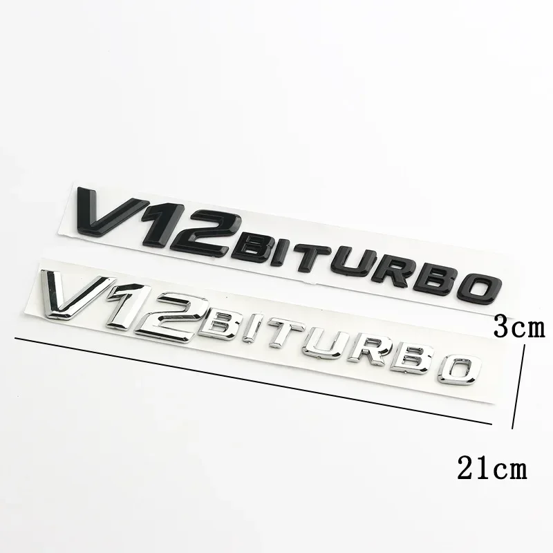 3D 크롬 블랙 V8 V12 BITURBO 레터링 펜더 엠블럼 배지 스티커 메르세데스 벤츠 AMG 로고 E63 CL63 CLS63 G63 ML63 S63 SL63