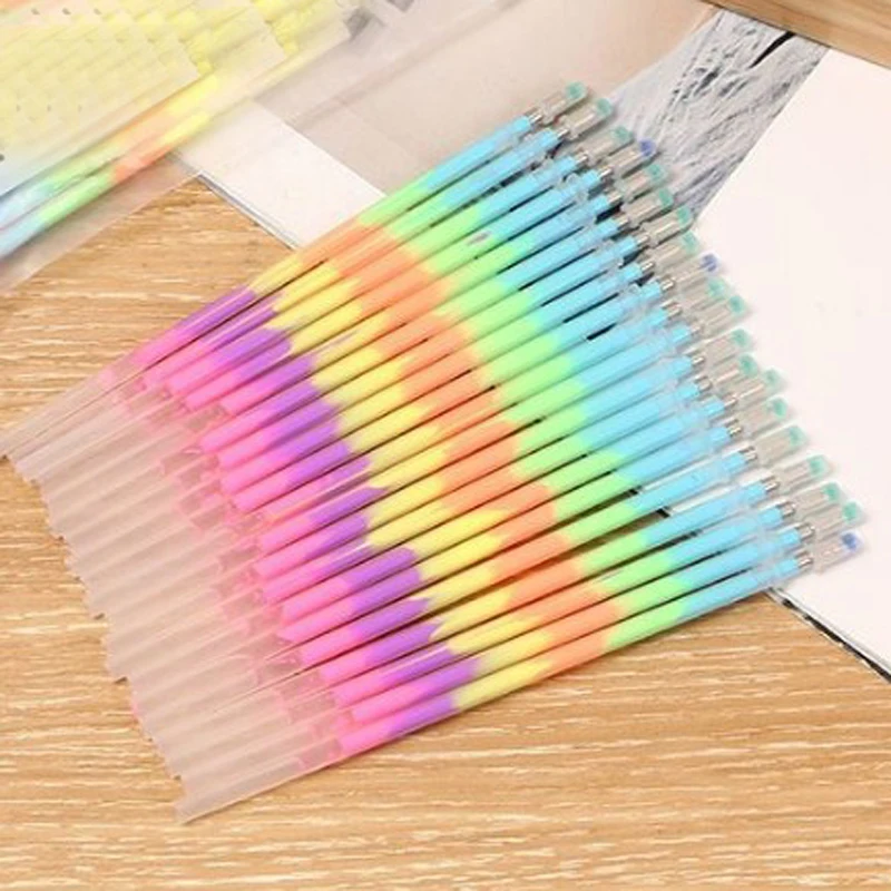 Rainbow Colour Stationery Refill Ink Highlighters Gel Pen Drawing DIY Great