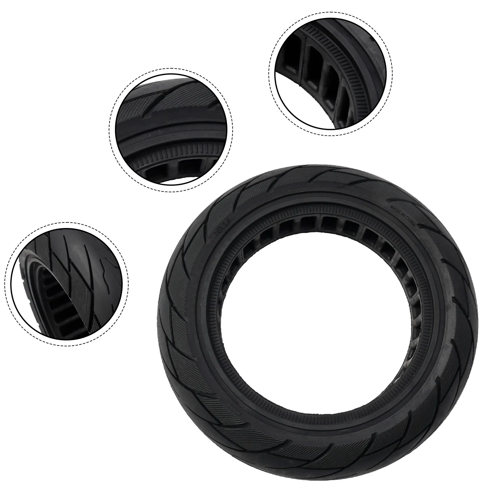 

Practical Useful Brand New High Quality Solid Tyre 10x2.50 Fittings Off-road Parts Replacement Rubber Accessories Black