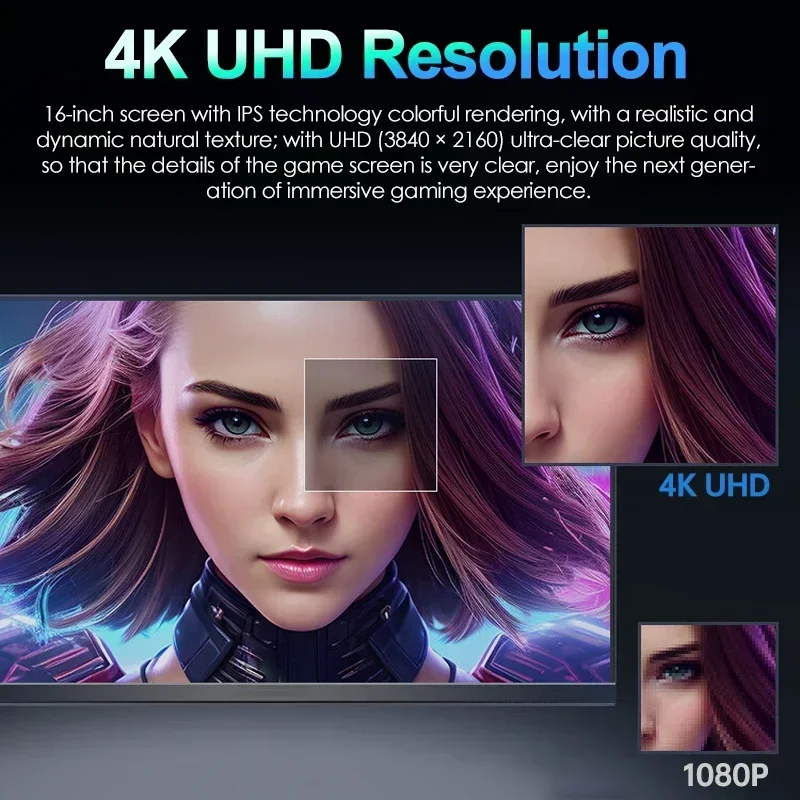 17.3인치 4K 120Hz 3840*2160P 휴대용 모니터 100%DCI-P3 500니트 HDR 프리싱크 1ms IPS 스크린 게임 디스플레이 (Xbox, PS4/5, 스위치용)