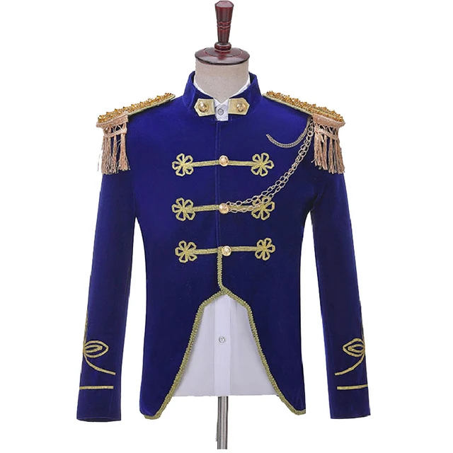 S-4XL Captain Officer Sailor Peacoat Costume Mens Blazer Suit Military  Fringe Marching Band Jacket Uniform For Adult Coat+Pants - AliExpress