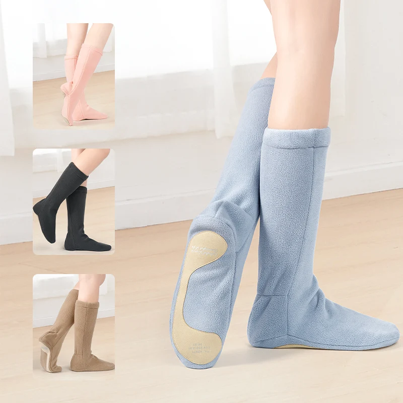 Teens Women Warm Ballet Boots Warm Velvet Boots Tall Thermal Dance Boots Warm up High Top Ballet Shoes Training Shoes for Winter