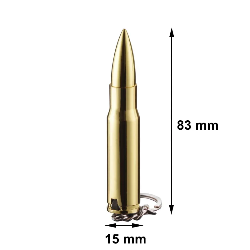 Creative Metal Cigarette Lighter Bullet-shaped Refillable Butane Gas Lighter Cool Metal Keychain Mini Portable butane gas lighter