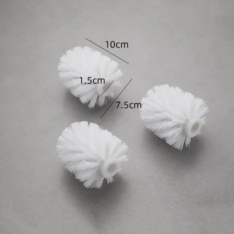 Toilet Set Accessories Stainless Steel Handle Toilet Brush Cup Universal Replacement Brush Head Bathroom Cleaning Tool