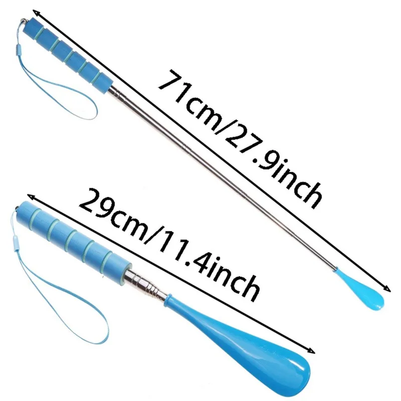 Telescoping Metal Shoehorn with Adjustable Long Handle