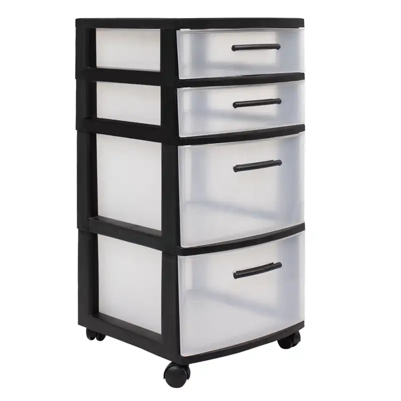 

Eclypse 4-Drawer Rolling Storage Cart in Black