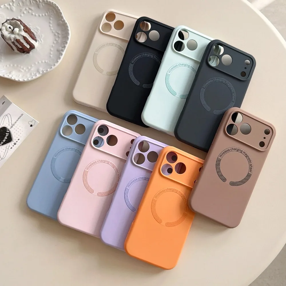 Premium Liquid Silicone Magnetic Phone Case with Wireless Charging and Shockproof Protection