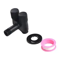 Toilet Bidet Sprayer Triangle Valve 1 In Two Double Control Faucet G1/2 Metal Handle Toilet Washing Machine Tool 2