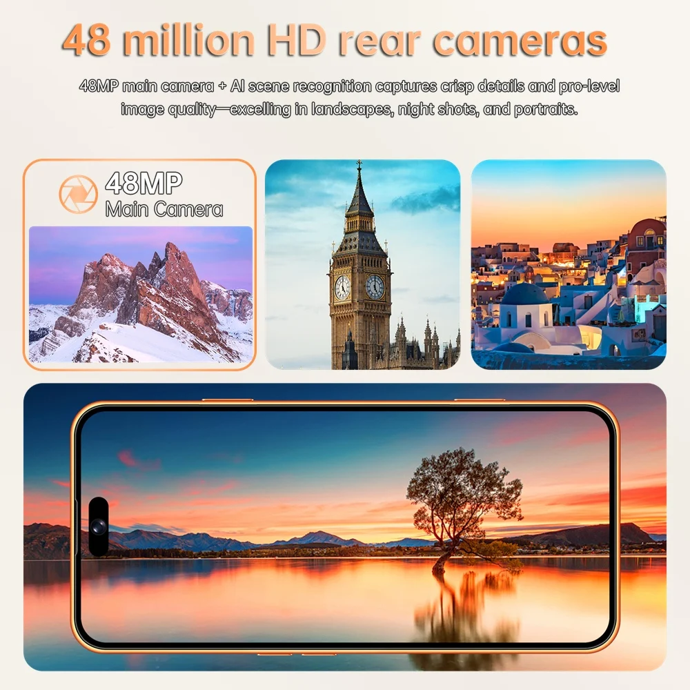 K-Touch Mobile Phones A17 Pro Max Android 15 Cell Phone 7.3 Inch Smartphone 16+48MP Camera 5G Dual Card Dual Standby 7800mAh Global Version Cellphones
