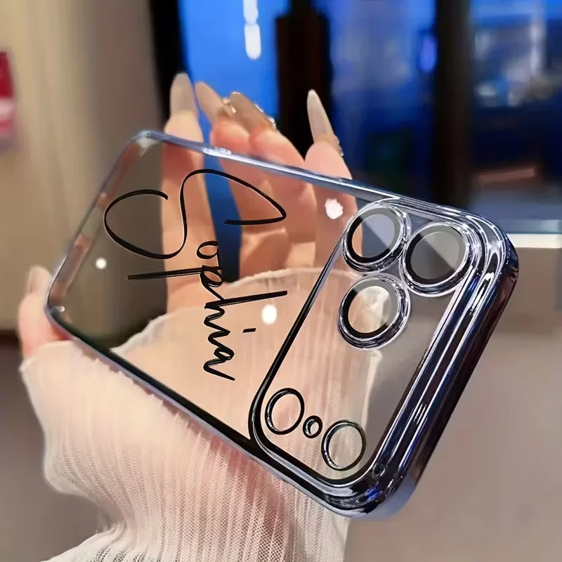 Personalized Customized Name Personalized Plating Transparent TPU Phone Case for thumbnail 6