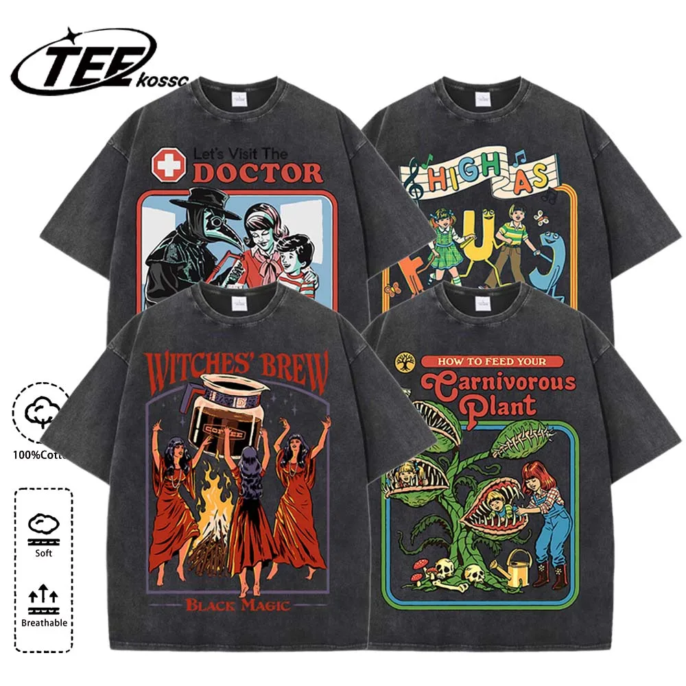 The Treating Doctor Design Washed T-Shirt Herren Sommer Hot Sale T-Shirts Baumwolle Bequemes Top Unisex Mehrfarbige weiche Kleidung
