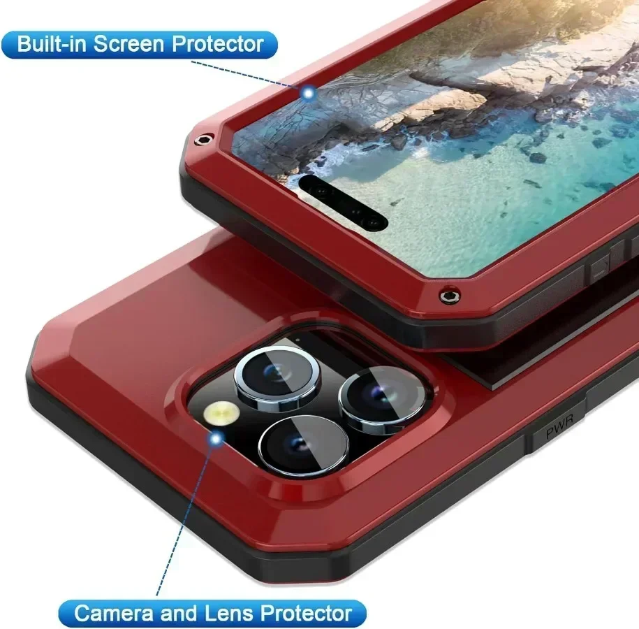 Tank Armor Metal Case with Aluminum Screw and Shockproof Glass Screen