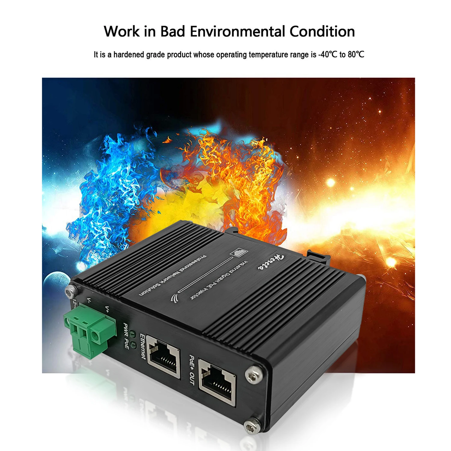 산업용 30W/60W 2.5/5/10 기가비트 PoE 인젝터 IEEE802.3 af/at 10/100/1000Mbps 이더넷 PoE 인젝터 DIN 레일 벽걸이형