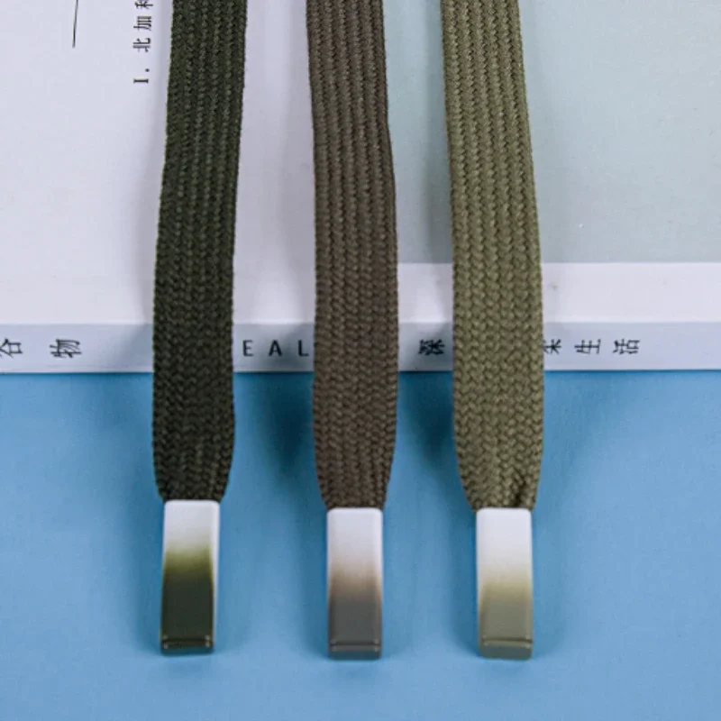12mm Gradient Metal Buckle Flat Rope Casual Pants Strap Rope Hoodie Hat Accessories DIY Apparel Sewing Band Supplies