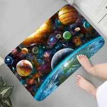 Planets In Space Pattern Print Doormat For Bathroom Kitchen Entrance Rugs Home Decoration