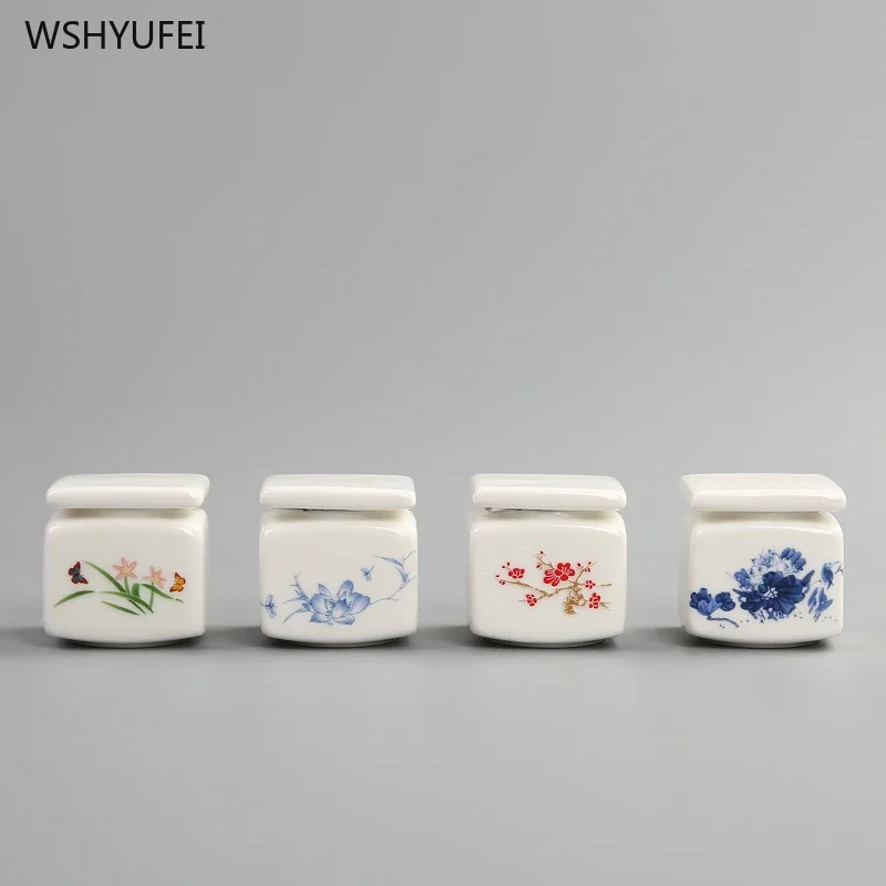 1Pcs White square travel portable tea seal with lid coffee bean candy biscuit collection storage tank kitchen storage supplies