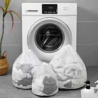 1PC Mesh Laundry Bag - Machine Washable Drawstring Design Travel Wash Bag for Blouses, Hosiery, Stockings, and Underwear 1