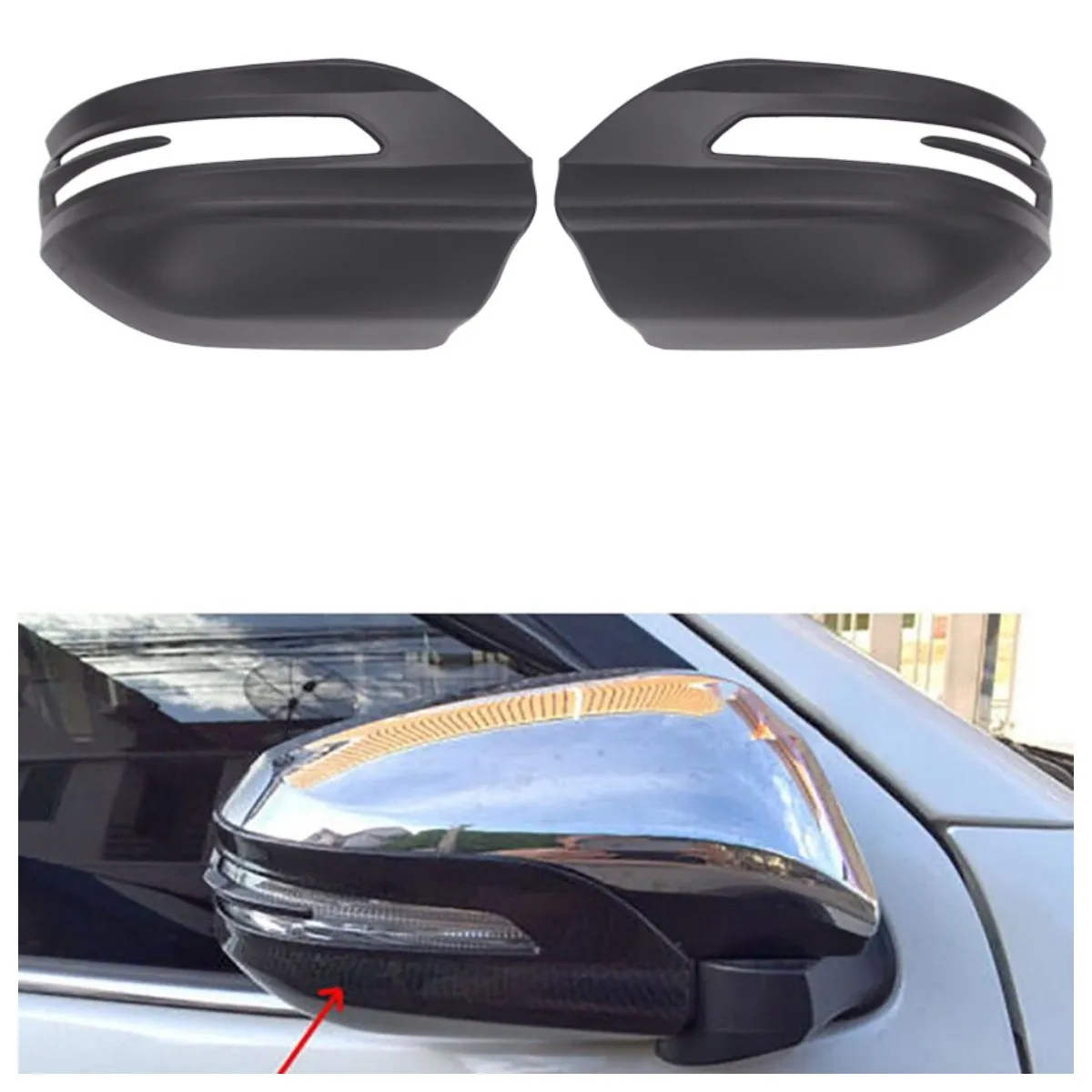 Un Par De Cubiertas Para Espejo Retrovisor Lateral De Coche, Tapa Para Espejos Retrovisores (negro Brillante) | En Línea