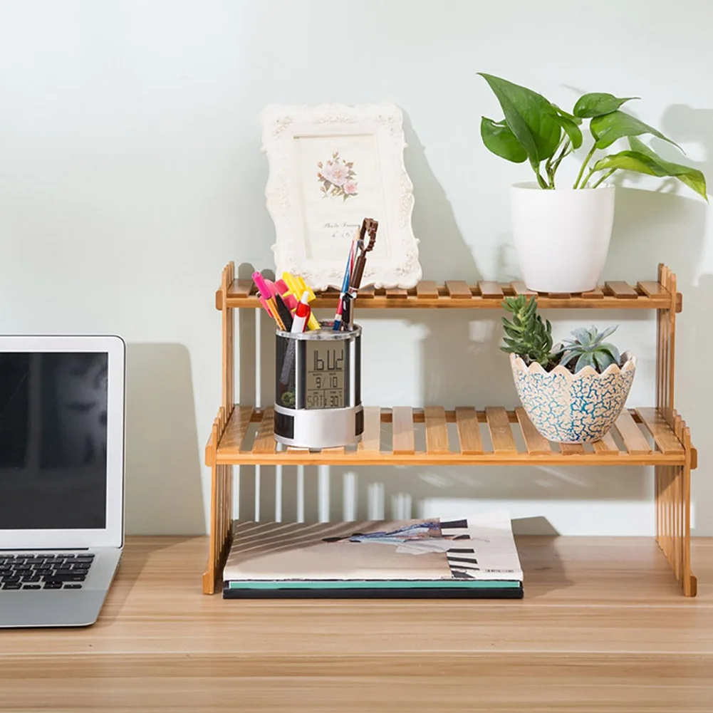 2 Tier Decorative Tabletop Wood Plant Stand Display Shelf: 3 - 5 Days Free Delivery Only UK