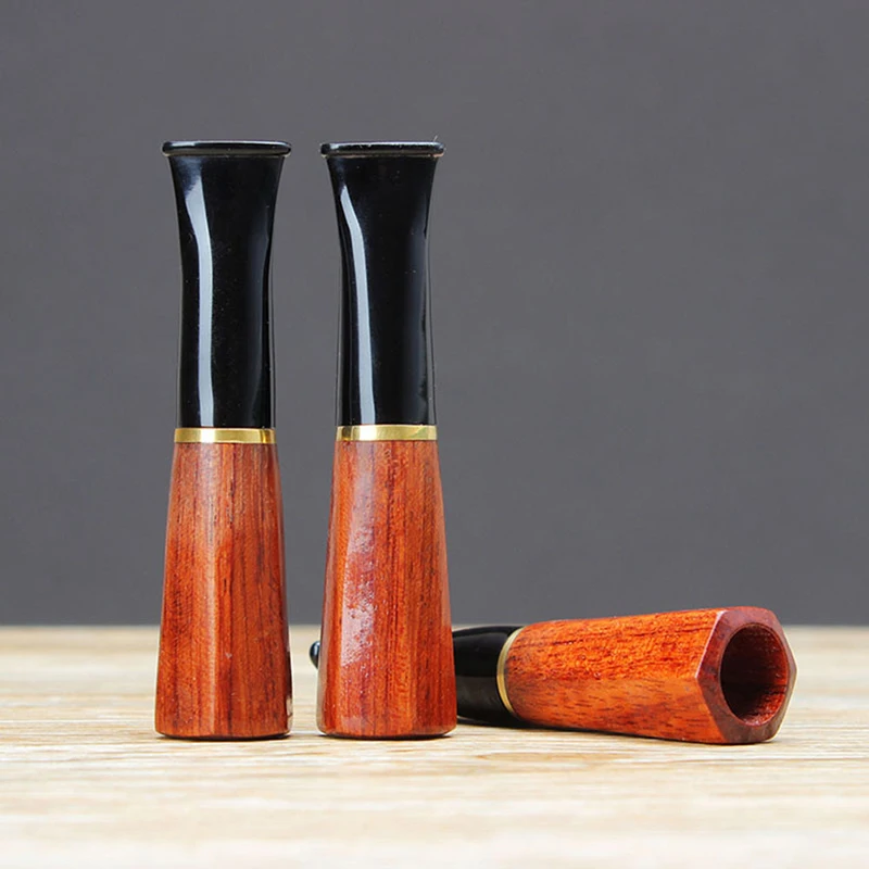 1Pcs Rosewood Cigar Holder Mouthpieces Wood Mouthpiece Tube Extended